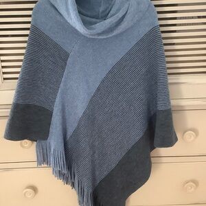 Chico's Sparkling Blue Knit Poncho
